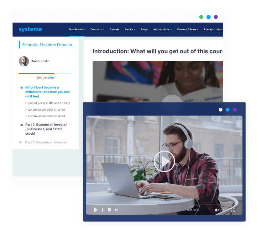 Systeme.io online course hosting